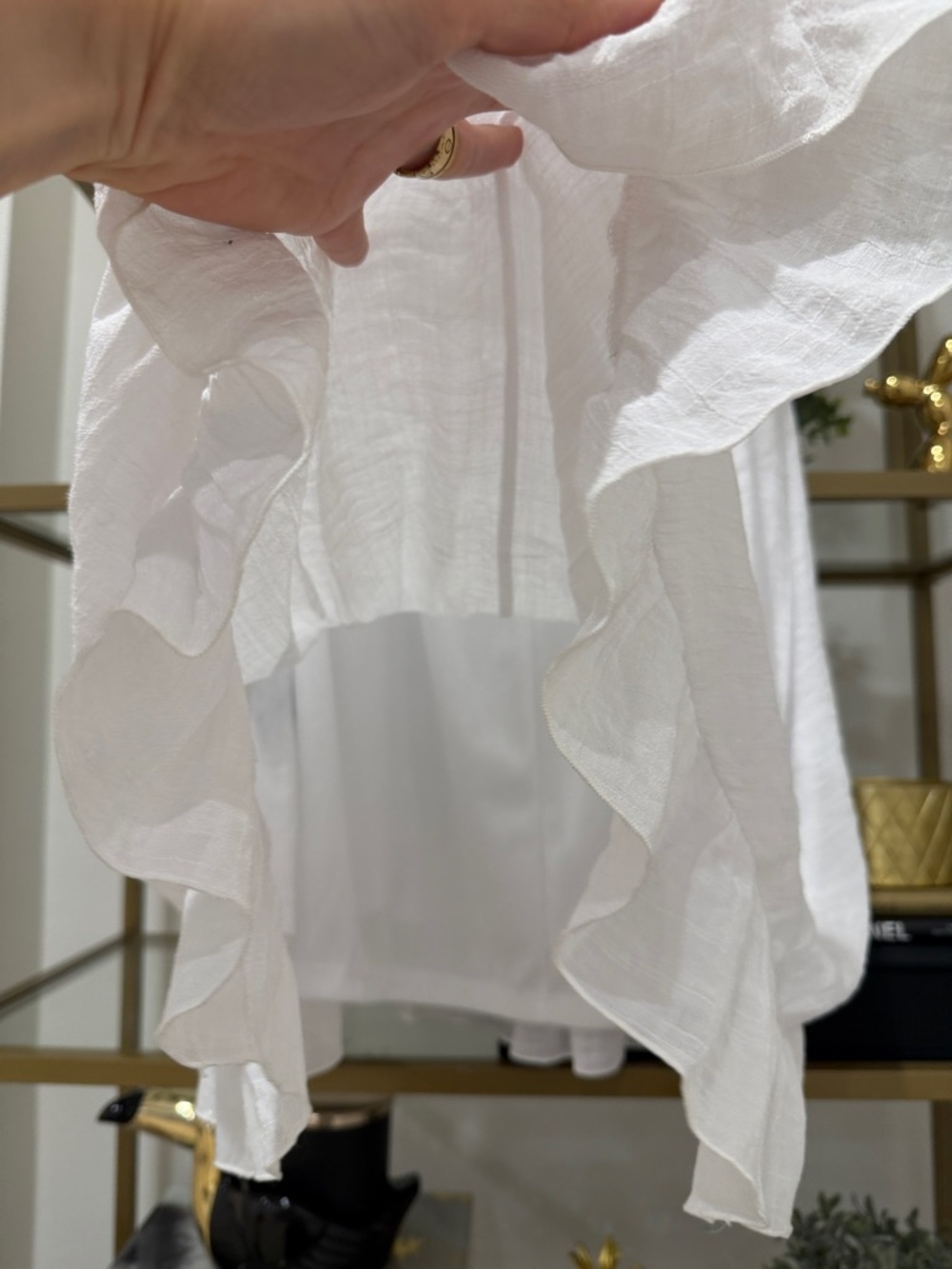 White Strapless Ruffle Smocked Dress - Picture 8 of 8